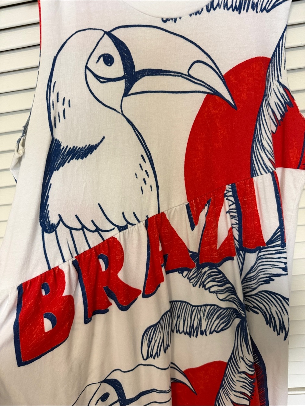 FARM Rio White Maxi Dress with Red & Navy Toucan Print - Picture 2 of 7